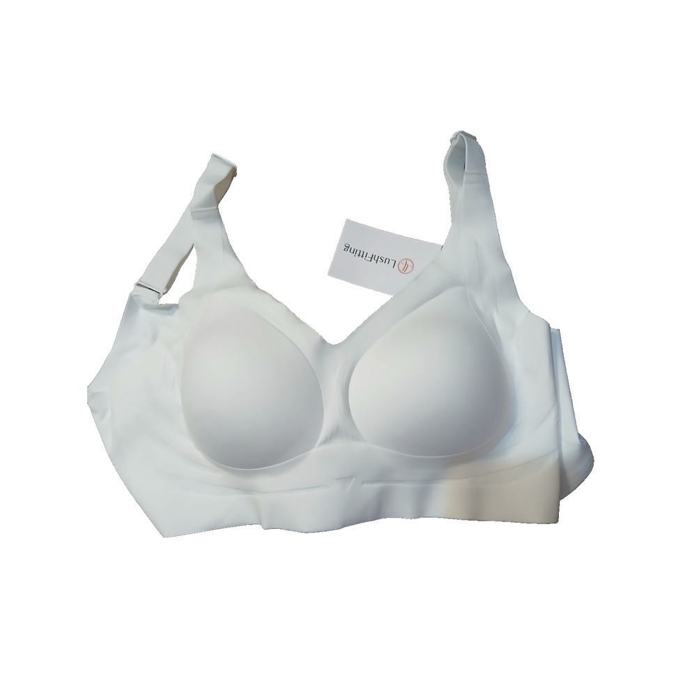 Lush Fitting Bra Wireless Push-Up Bra White New 4XL